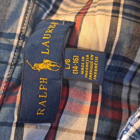 Ralph Lauren boys plaid button down shirt size 14/16 - Picture 6 of 6